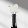 Unique Bargains Swan with Crown (Eyes Closed) Aluminum Alloy TPE White Black Silver Tone 1 Pc - 2 of 3