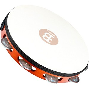 MEINL Goat-Skin Wood Tambourine One Row Aluminum Jingles African Brown - 1 of 4