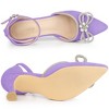 Allegra K Women's Rhinestones Bow Ankle Buckle Strap Stiletto Heel Pumps - 4 of 4