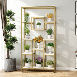 Kumasinova 71 Inch Book Shelf,Modern Display Bookcase with 11-Tier Open Storage Shelves for Living Room,Bedroom,Office,Gold - 1 of 4