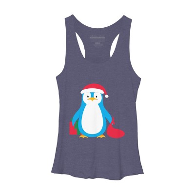 Women's Design By Humans Christmas Penguin By moredesignsplease Racerback Tank Top