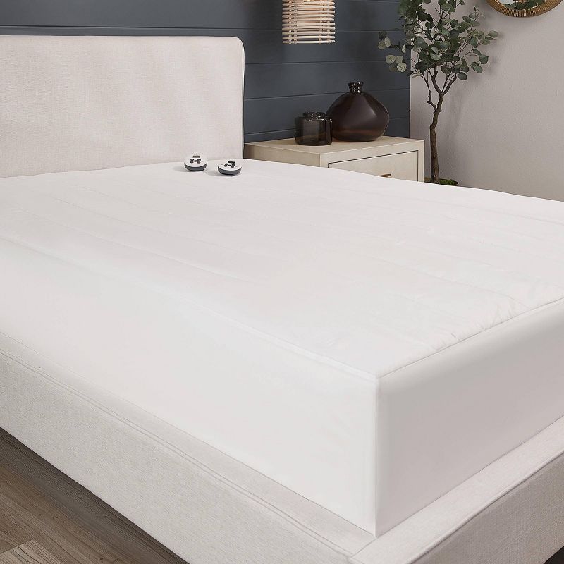 Restful Quilted Heated Mattress Pad White - Sunbeam, 3 of 9