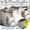 Modern TV Stand for TVs Up to 70'', 66" Entertainment Center with 4 Drawers and Sliding Barn Door, Wooden Media Console Table - 3 of 4