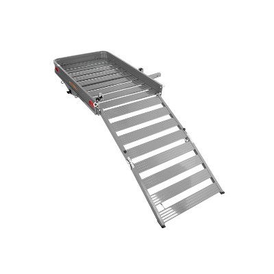 Rockland Universal Aluminum Cargo Travel Carrier with Folding Ramp Fits SUVs, Trucks, Cars, and RVs with 2 Inch Receiver Hitches, 500 Pound Capacity