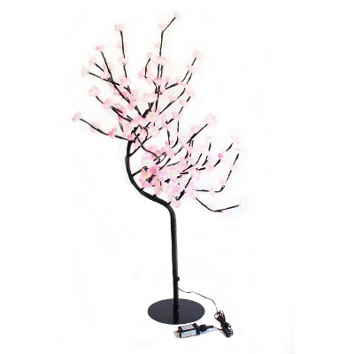 Perfect Holiday 3.5' Pink Cherry Blossom Lighted Tree with Warm White ...