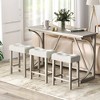 Tangkula 4-Piece Bar Table Set w/ Power Outlet Counter Height Bistro Table and Stools - 3 of 4