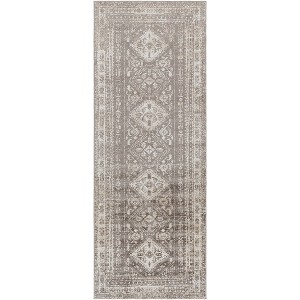 Livabliss 2'7"x7'3" Lavadora Traditional Machine Washable Rug Dark Brown: Flatweave Runner, Pet Friendly - 1 of 4