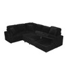 GDFStudio Ilya 6-Seater Modern U-Shaped Corduroy Upholstered Striped Sofa with Pull-Out Bed and Storage Chaise - 4 of 4