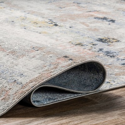 Aaliyah Blue Abstract 8' x 10' Washable Area Rug