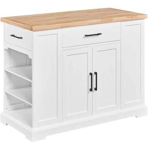 Yaheetech Kitchen Island with Power Outlet, Rolling Kitchen Cart