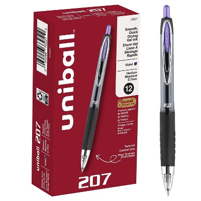 uni-ball uniball 207 Retractable Gel Pens Medium Point 0.7mm Purple Ink Dozen (70221)
