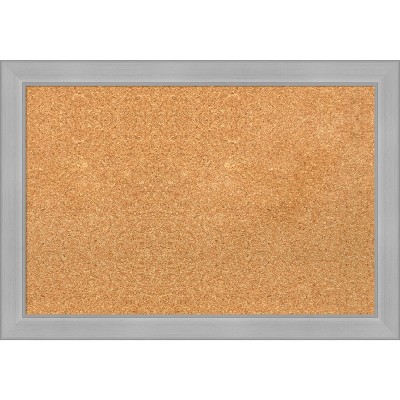 Vista Brushed Nickel Framed Natural Cork Bulletin Board