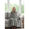 Personalization Mall All About Me Embroidered Initial Fleece Blanket, Grey, 60" x 80" - 4 of 4