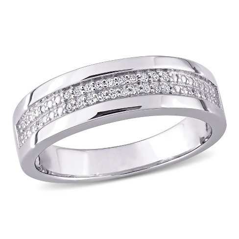 EVERLY JEWELRY | Sterling Silver 1/10 CT TW Diamond Men's Ring - image 1 of 4