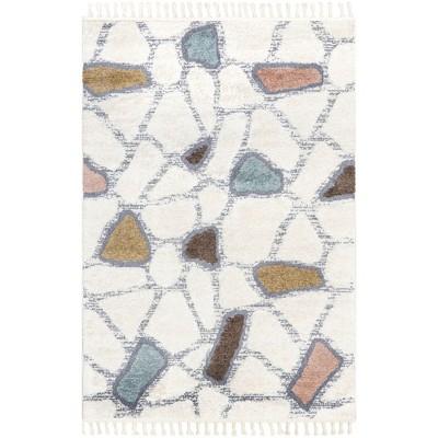 Nuloom Zende Colorful Stones Kids Tassel Indoor Area Rug, 4' x 6', Beige