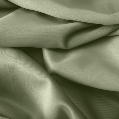 Sage Polyester Blackout Grommet Pleated Curtains