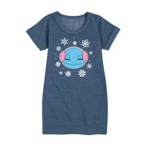 - Pokémon - Squirtle And Snowflakes Graphic Short Sleeve Fleece Dress - 1 of 4