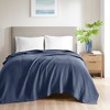 Gulches Midnight Tide [Indigo] Classic Waffle Weave Cotton 108x90 King Blanket Blanket - 2 of 4