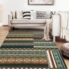 Machine Washable Area Rug Geometric Vintage Carpet Foldable Thin Non-slip Indoor Rug for Living Room Dining Room Soft Short Pile Neutral Floor Cover - 2 of 4