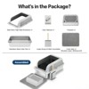 LunaLulinlk Stainless steel cat litter box with lid, suitable for large cats, with litter mat and litter scoop - 3 of 4