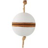 24"x4" Wood Buoy Two-Tone Striped Wall Decor with Jute Rope, Vertical - Olivia & May - 4 of 4