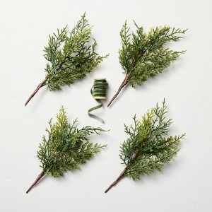 4ct 10.5" Greenery Sprig Gift Topper - Hearth & Hand™ with Magnolia - 1 of 3