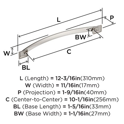 Satin Nickel 10-1/16 Inch Modern Cabinet Pull