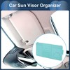 Unique Bargains Car Sun Visor Organizer with Sunglasses Holder for Cards License Pen PU Leather Light Blue - 2 of 4