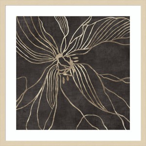 Amanti Art Lines of Gold Floral II by Asia Jensen Wood Framed Wall Art Print - 1 of 4