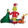 Grinch Christmas Airblown Inflatable Putting Train in Santa Sack Scene Dr. Seuss, 6.5 ft Tall - 4 of 4