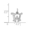Black Bow Jewelry 14k White Gold, Isabelle Collection, Mini Letter W Initial Charm - 4 of 4