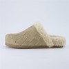 CUSHIONAIRE Cliché Genuine Suede Woven Mule Slippers for Women Indoor and Outdoor - Slip On Faux Fur Lining Women Footwear for Comfort, BISCUIT 9 - 2 of 4