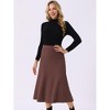INSPIRE CHIC Women's Elastic High Waist A-Line Ribbed Knit Sweater Skirt - 3 of 4