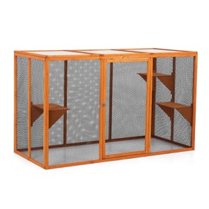 AZL1 Life Concept Pet Crates and Houses Multi Functional Cat Enclosure for Indoor Outdoor Use Detachable Design, Orange, 70.8"*31.5"*42.5" - 1 of 4