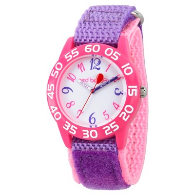 Girls' Red Balloon Pink Plastic Time Teacher Watch - Purple