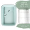 Elanze Designs Large 9x13 inch Stoneware Porcelain Baking Dish With Stainless Steel Rack, Ice Blue - 3 of 4