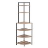 6-Tier Corner Open Shelf Modern Bookcase Wood Rack Freestanding Shelving Unit,Plant Album Trinket Sturdy Stand Small Bookshelf for Home and Office - 4 of 4
