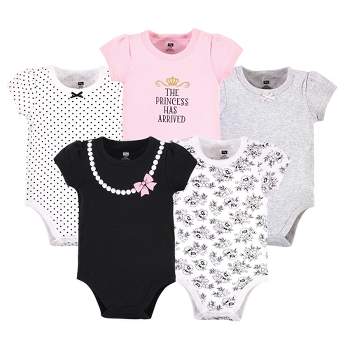 Hudson Baby Infant Girl Cotton Bodysuits, Toile 5-Pack