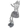 Northlight Girl Fox Sitting Christmas Figure with Dangling Legs - 22" - Gray and White - 3 of 4
