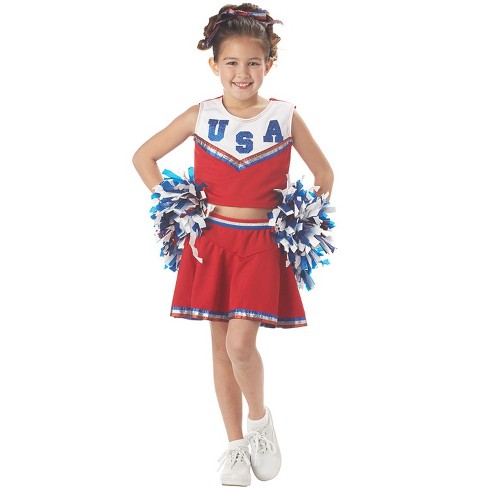 California Costumes Patriotic Cheerleader Girls' Costume (red), X-small ...