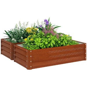 Outsunny Galvanized Raised Garden Bed Planter Raised Bed with Steel Frame for Vegetables, Flowers, Plants and Herbs - 1 of 4