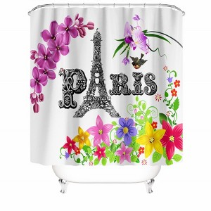 Paris Shower Curtains for Bathroom Waterproof Fabric Bath Curtain Durable Soft Stylish Bathroom Decor 72x72 Inch - 1 of 1