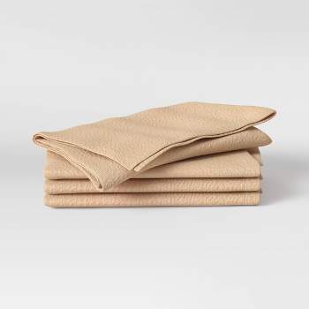 4pk Cotton Easy Care Napkins Brown - Threshold™