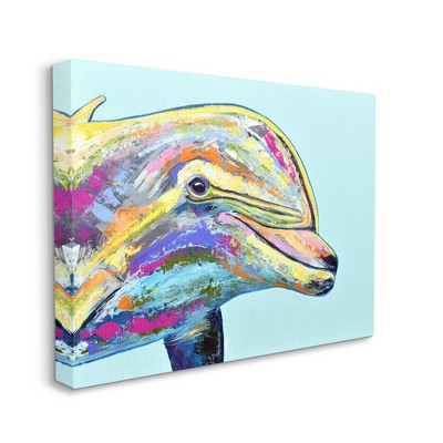 Colorful Marine Life Dolphin Canvas Wall Art, 16 x 20
