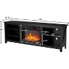 AMERLIFE 70" Farmhouse Fireplace TV Stand, Media Console for TVs Up to 80'', Black - 2 of 4