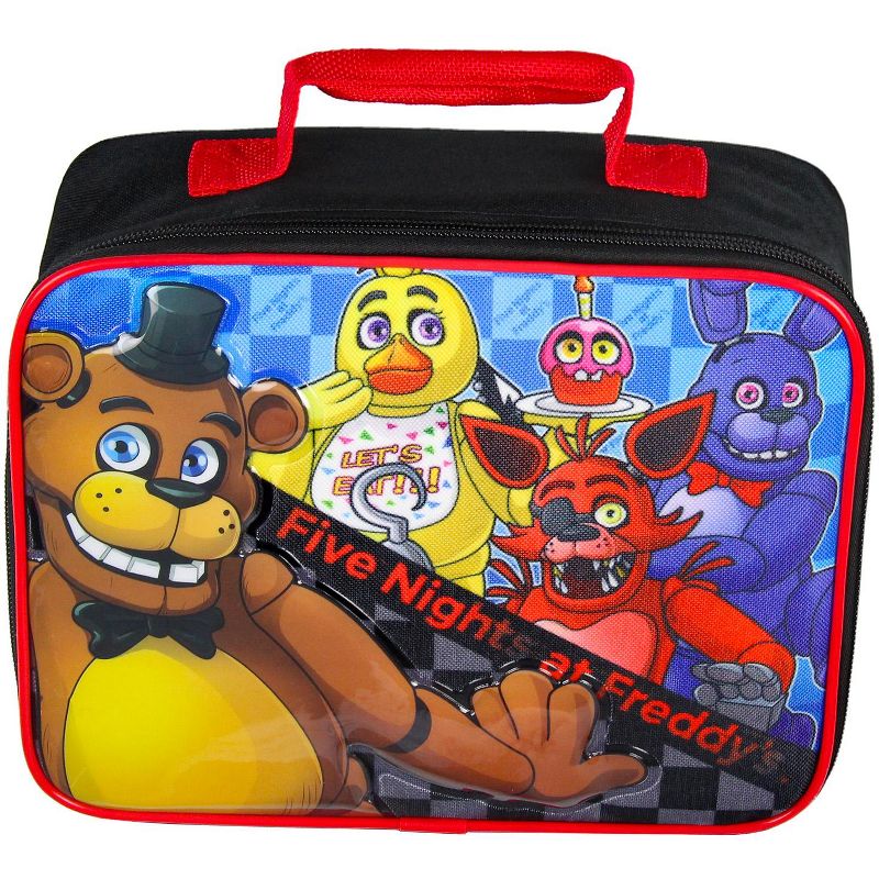 Five Night's At Freddy's FNAF Insulated Lunch Box Tote Bag Black, 3 of 6