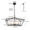 LNC  Carson 6-Light 23.5" Modern Rectangle  Medium Chandelier, Black and Gold - 3 of 4