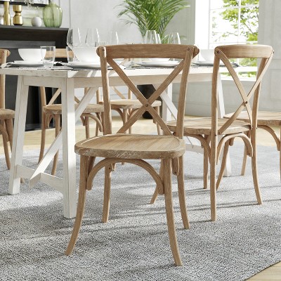 Flash Furniture Advantage Medium Natural With White Grain X back