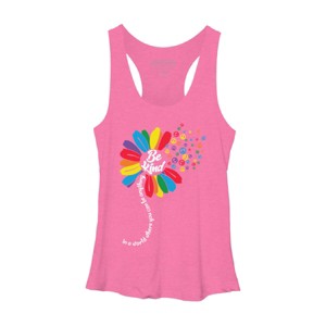 Adult Design By Humans You Can Be Anything Be Kind Flower Pride By HARGOORacerback Tank Top - 1 of 2