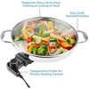 Electric Skillet - 18/10 Stainless Steel Frying Pan, 12" Round, Adjustable Temperature Control Knob, Portable and Includes Recipe Guide, Great Gift - 3 of 4
